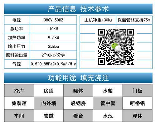 保溫聚氨酯發(fā)泡機參數